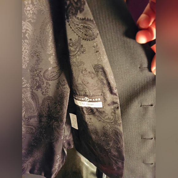 Joseph Abboud Custom Made Herringbone/Paisley Vest And Slacks Bundle - Picture 7 of 13